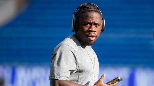 CARDIFF, WALES - OCTOBER 19: Michael Obafemi of Plymouth Argyle arrives during the Sky Bet Championship match between Cardiff City and Plymouth Argyle at the Cardiff City Stadium on October 19, 2024 in Cardiff, Wales. (Photo by Athena Pictures/Getty Image