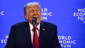 Trump addresses business and political leaders at Davos show image