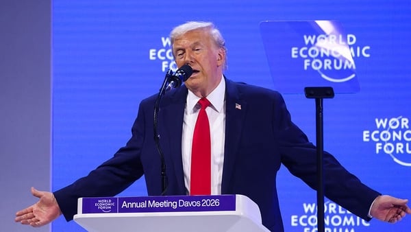 US President Donald Trump during the World Economic Forum (WEF) in Davos, Switzerland