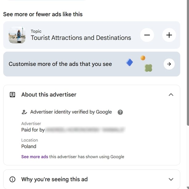 Screenshot of a verified scam account