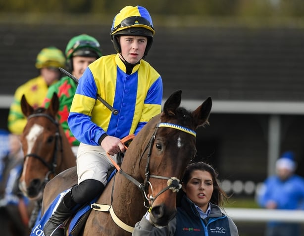 John Shinnick on Answer To Kayf before the SIS Beginners Steeplechase on day one of the Fairyhouse Winter Festival at Fairyhouse Racecourse in Meath.