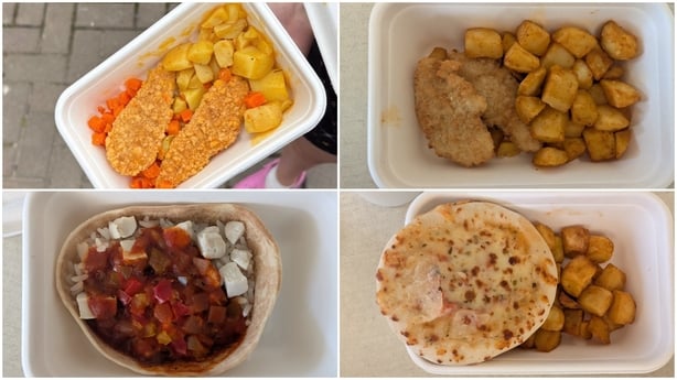 collage of hot meals served at schools in Ireland