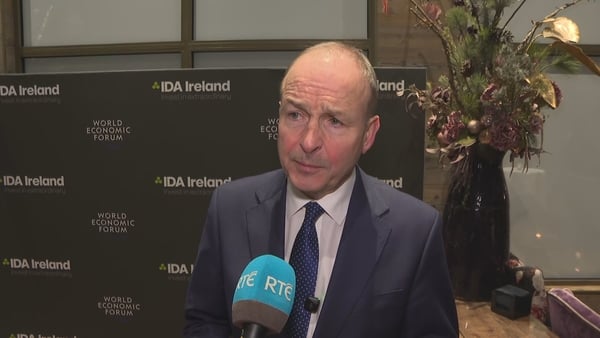 Micheál Martin speaking in Davos