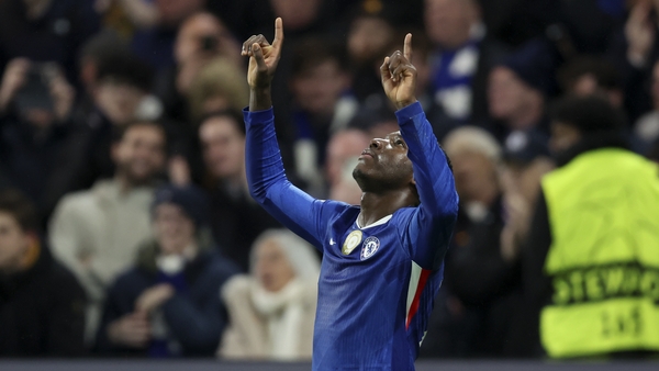 LONDON, ENGLAND - JANUARY 21: Moises Caicedo of Chelsea celebrates 1st goal during the UEFA Champions League 2025/26 League Phase MD7 match between Chelsea FC and Pafos FC at Stamford Bridge on January 21, 2026 in London, England. (Photo by Nigel French/S