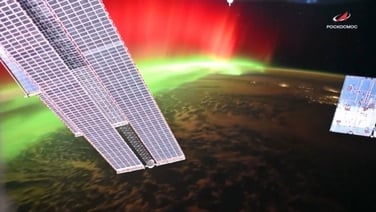 Stunning aurora filmed from space by Russian cosmonaut