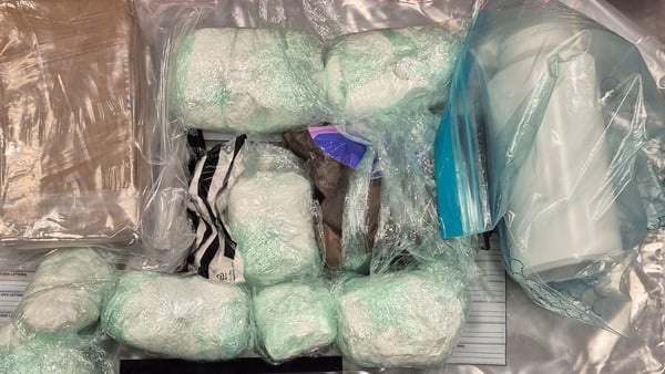 Image shows several bags of white powder