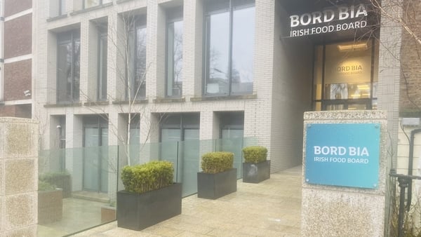 A rainy exterior shot of Bord Bia office