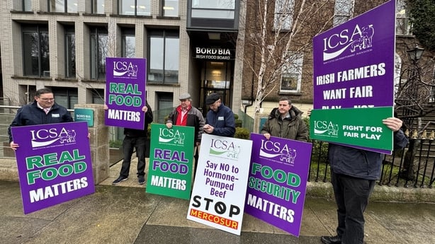 Protesters outside Bord Bia today
