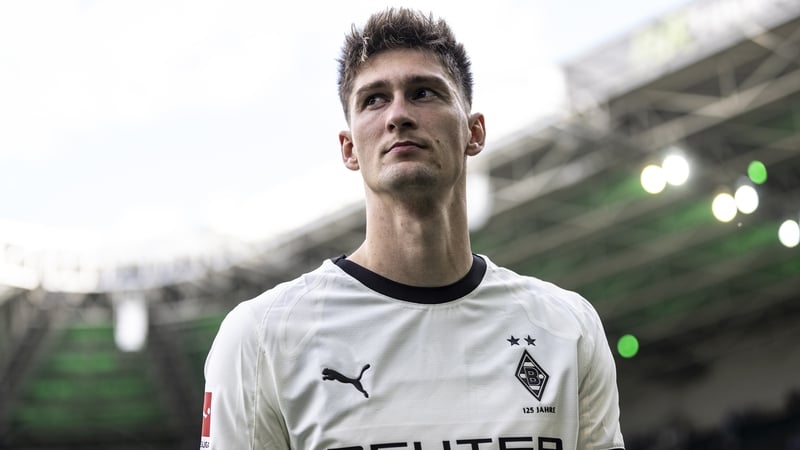 Tomas Cvancara of Borussia Moenchengladbach is seen after the Bundesliga match between Borussia Moenchengladbach and VfL Wolfsburg at Borussia-Park on May 17, 2025 in Moenchengladbach, Germany.