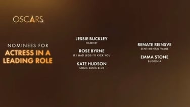 Jessie Buckley has been nominated for the Academy Award for Best Actress in a Leading Role for her performance in Hamnet