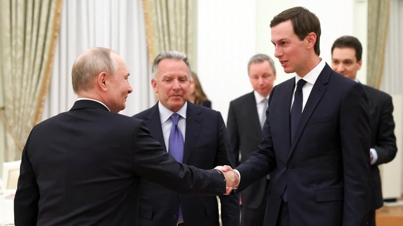 Vladimir Putin greeted Steve Witkoff and Jared Kushner shortly before midnight in Moscow