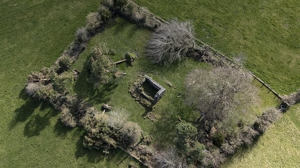 The site of uncovered human remains
