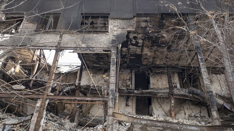 A view of the burned East Tehran General Directorate of Tax Affairs HQ in Tehran, Iran