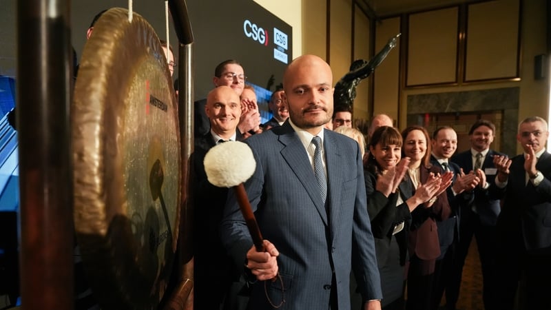 CEO Michal Strnad during the listing of CSG at Euronext Amsterdam on January 23, 2026