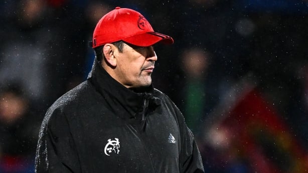 23 January 2026; Munster head coach Clayton McMillan before the United Rugby Championship match between Munster and Dragons at Virgin Media Park in Cork. Photo by Ben McShane/Sportsfile