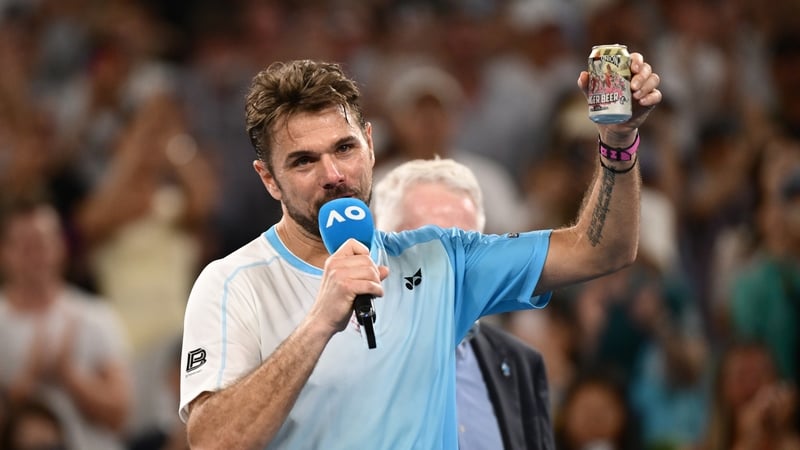 Stan Wawrinka had a beer to mark his final game at the Australian Open
