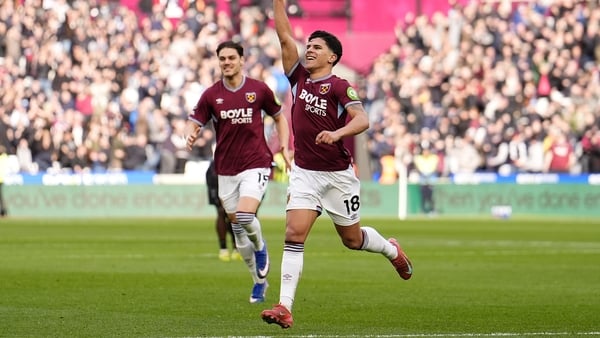 West Ham United's Mateus Fernandes after scoring his side's third goal v Sunderland, Premier League, January 2026