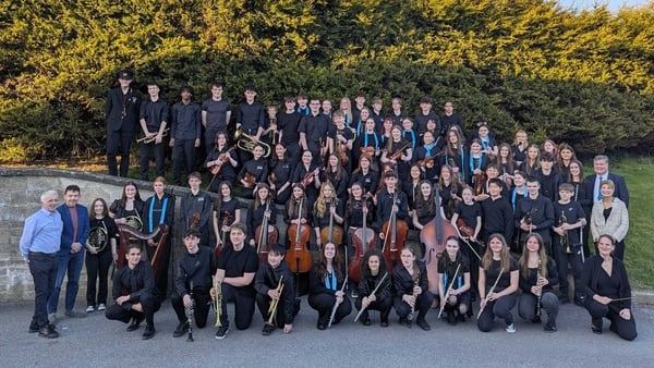 The Atlantic Tri-Orchestra pictured together with their instruments