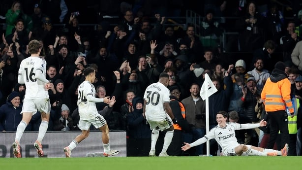 Fulham's Harry Wilson (right) after scoring winning goal against Brighton - Premier League, January 2026 