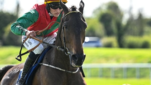 Glen Kiln, with Cian Quirke up, on their way to winning the Fairyhouse Steel Handicap Hurdle on day three of the Fairyhouse Easter Festival at Fairyhouse Racecourse in Ratoath, Meath.