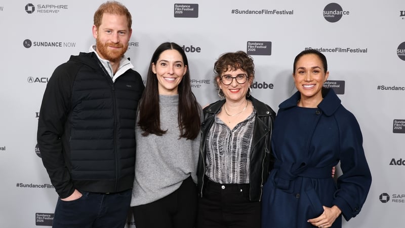 Britain's Prince Harry, Duke of Sussex, Chanel Pysnik, Alysa Nahmias and Meghan, Duchess of Sussex
