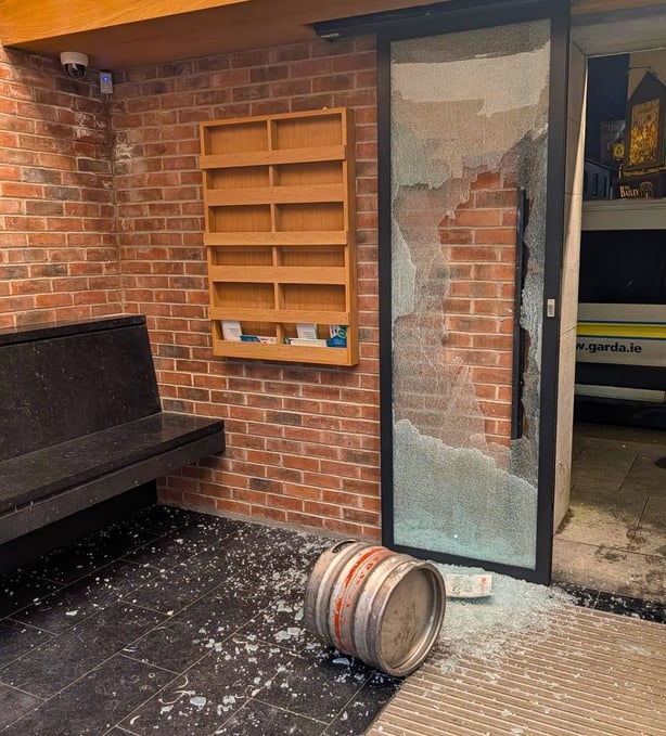 The damage after an incident at Athlone Garda Station