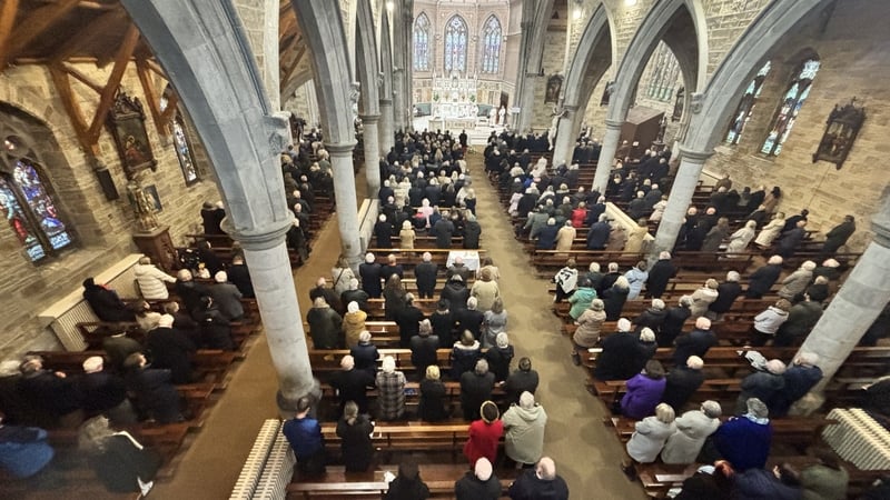 The service is underway at St Patrick's Church, Bandon