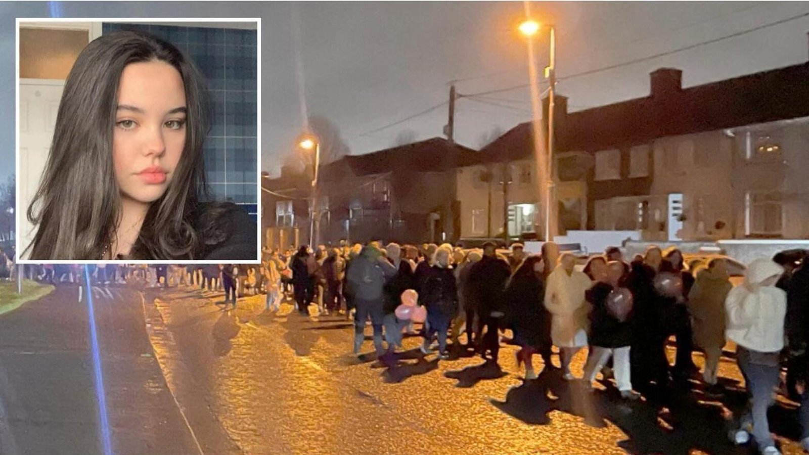 Several hundred people including the parents of Grace Lynch, who was killed after she was hit by a scrambler bike yesterday, have walked across Finglas tonight in "a walk for Grace."