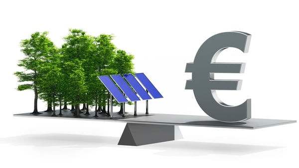 Image depicting climate change and a big euro symbol