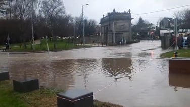 Flooding of River Dodder in Rathfarnham in Dublin