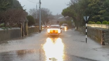 Heavy rain has led to flooding in Skerries, north Co Dublin