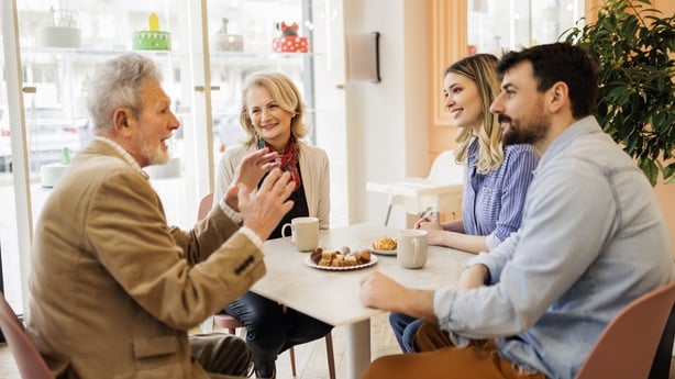 Multi Generational Family in a Cafe
