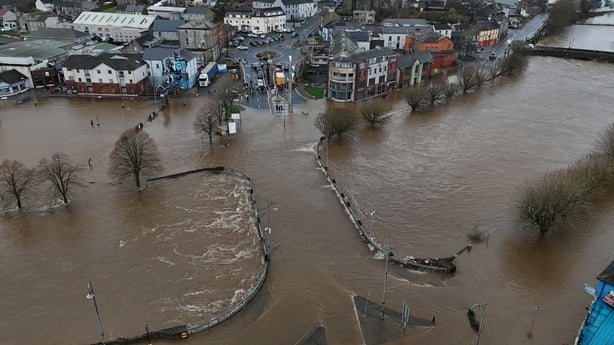 River Slaney bursts its banks in Enniscorthy