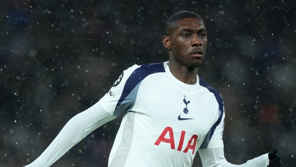 Randal Kolo Muani of Tottenham Hotspur running during the UEFA Champions League 2025/26 League Phase MD7 match between Tottenham Hotspur and Borussia Dortmund at Tottenham Hotspur Stadium on January 20, 2026 in London, England.