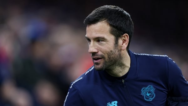 Brian Barry-Murphy, Manager of Cardiff City, looks on prior to the Carabao Cup Quarter Final match between Cardiff City and Chelsea at Cardiff City Stadium on December 16, 2025 in Cardiff, Wales.