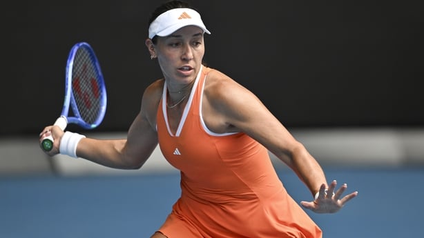 MELBOURNE, AUSTRALIA - JANUARY 28: USA's Jessica Pegula's in action against Amanda Anisimova of USA (not seen) during the Quarterfinals at the Australian Open grand slam tennis tournament at Melbourne Park in Melbourne, Australia on January 28, 2026 (Photo by Mark Avellino/Anadolu via Getty Images)