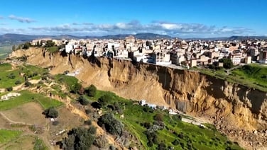 Landslide leave Sicilian town on cliff edge after storms