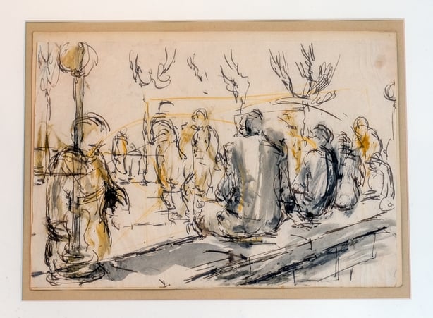 Artwork from the late Beatle Stuart Sutcliffe goes on display at the Beatles Museum in Liverpool, Merseyside Photo: Peter Byrne/PA Wire