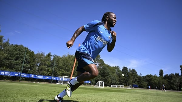 Raheem Sterling training with Chelsea, August 2024