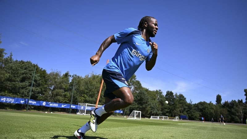 Raheem Sterling training with Chelsea, August 2024