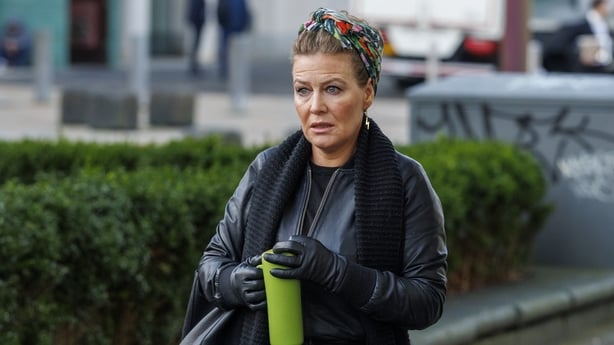 Fiona Donohoe, the mother of 14-year-old Noah Donohoe, outside Belfast Coroner's Court