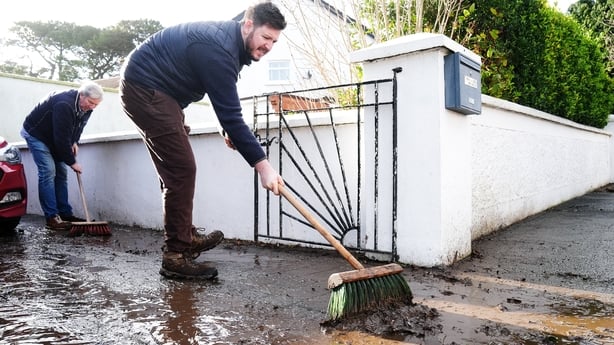 Residents of Grange Park, Rathfarnham, Dublin, as clean up continues after Storm Chandra