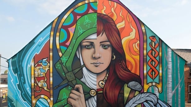 Brigid of Faughart mural by Friz Dundalk Co Louth 