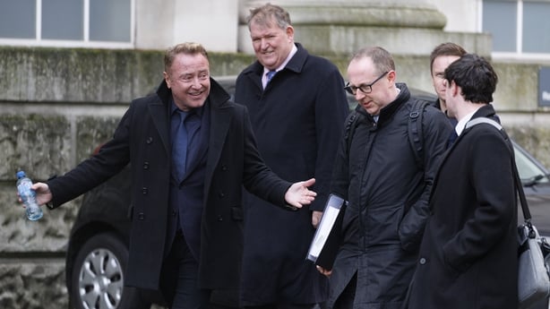 Michael Flatley outside Belfast High Court