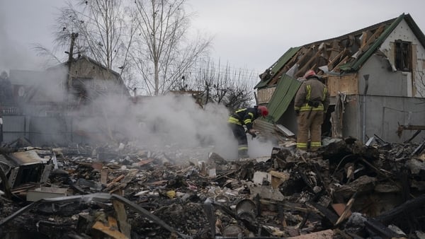 VILNYANSK, ZAPORIZHIA, UKRAINE - JANUARY 29: Firefighters continue their work in homes damaged, and some completely destroyed, following Russian Shahed drone attack in Vilnyansk, Zaporizhia, Ukraine on January 29, 2026. Three people were killed in the att