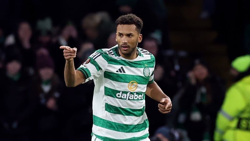 GLASGOW, SCOTLAND - JANUARY 29: Auston Trusty of Celtic celebrates scoring his team's fourth goal during the UEFA Europa League 2025/26 League Phase MD8 match between Celtic FC and FC Utrecht at Celtic Park on January 29, 2026 in Glasgow, Scotland. (Photo