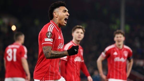 Igor Jesus of Nottingham Forest celebrates scoring his team's second goal during the UEFA Europa League 2025/26 League Phase MD8 match between Nottingham Forest FC and Ferencvarosi TC at City Ground on January 29, 2026 in Nottingham, England