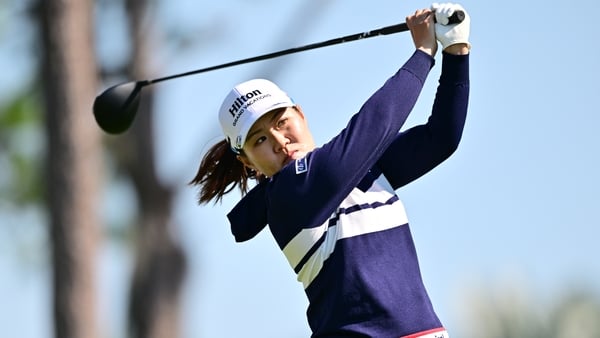Nasa Hataoka of Japan plays her shot from the eighth tee during the first round of the Hilton Grand Vacations Tournament of Champions 2026 at Lake Nona Golf & Country Club on January 29, 2026 in Orlando, Florida