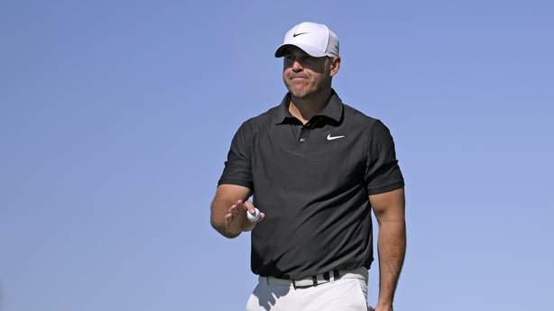 LA JOLLA, CALIFORNIA - JANUARY 29: Brooks Koepka of the United States reacts to his putt on the tenth green during the first round of the Farmers Insurance Open 2026 at Torrey Pines South Course on January 29, 2026 in La Jolla, California. (Photo by Orlando Ramirez/Getty Images)