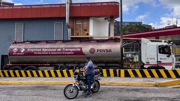 A tanker truck of the Venezuelan state oil company PDVSA.